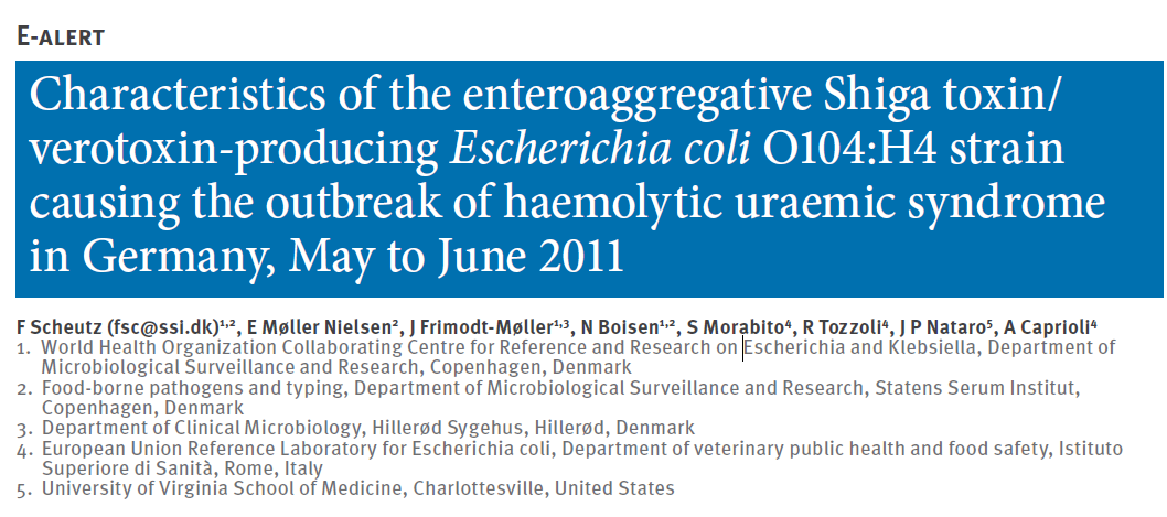 HUS outbreak and clusters 2013-2014 2013