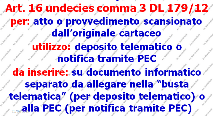 Art. 16 undecies comma 3 DL 179/12 Attestazione di