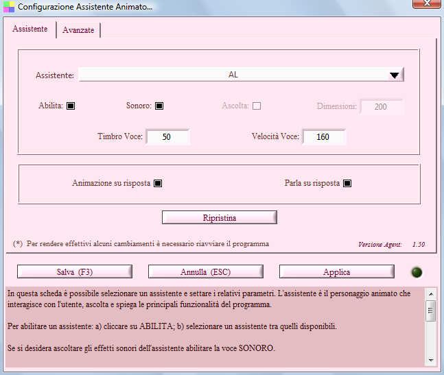 E presente inoltre una casella di abilitazione della webcam (abilita webcam preview), che consente, nel caso si disponga di una sorgente video, di visualizzare un immagine del paziente.