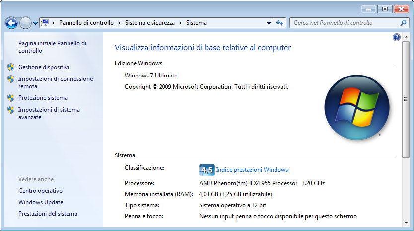 Come controllare la versione di processo di Windows Vista/7/ Server 2008 1 Selezionare [Pannello di controllo] dal menu Start. 2 Aprire [Sistema].