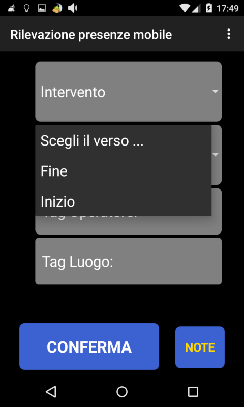 Il sistema è intuitivo ed a prova di errore: premendo col dito su "Scegli la causale" (Figura 3), comparirà un elenco di causali possibili (completamente personalizzabili dalla postazione PC).