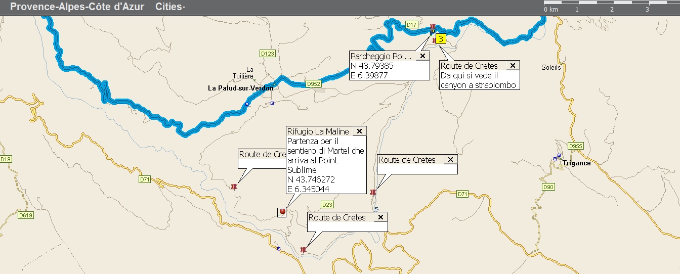 GIORNO 1 Partenza da Falconara Marittima ore 5:00 e arrivo a Castellane per le 16:00 (Km 785) Castellane è il punto di partenza per le gole del Verdon (Canyon).