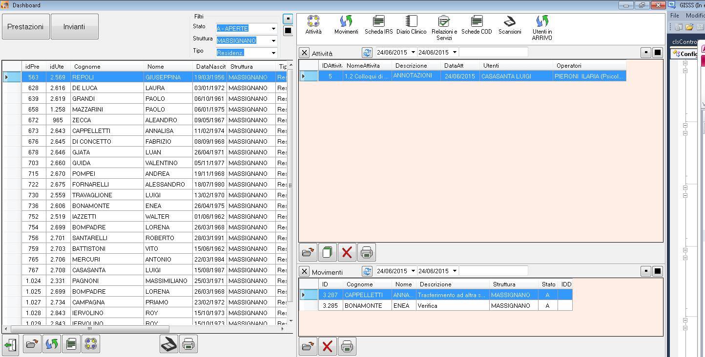 Maschera iniziale «PROFILO OPERATORE» Cosa visualizzare nel sotto Ingrandisci Altri dati disponibili. Trascinarli in uno dei 2 box sotto per visualizzarli.