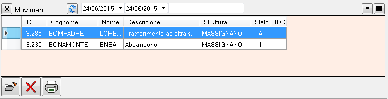 Movimenti Ingresso/Uscita Sono Movimenti Ingresso/Uscita: - Ingressi - Verifiche /Ospedalizzazioni - Esiti (Dimissioni, Abbandoni, allontanamento, ecc) - Trasferimenti PER AGGIUNGER UN MOVIMENTO,