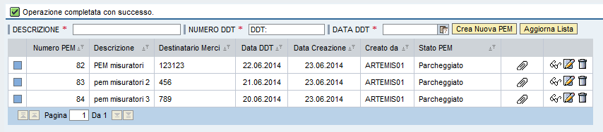 Invio in approvazione Proposta Entrata Merci Verificata la correttezza della PEM cliccando il tasto Controlla,