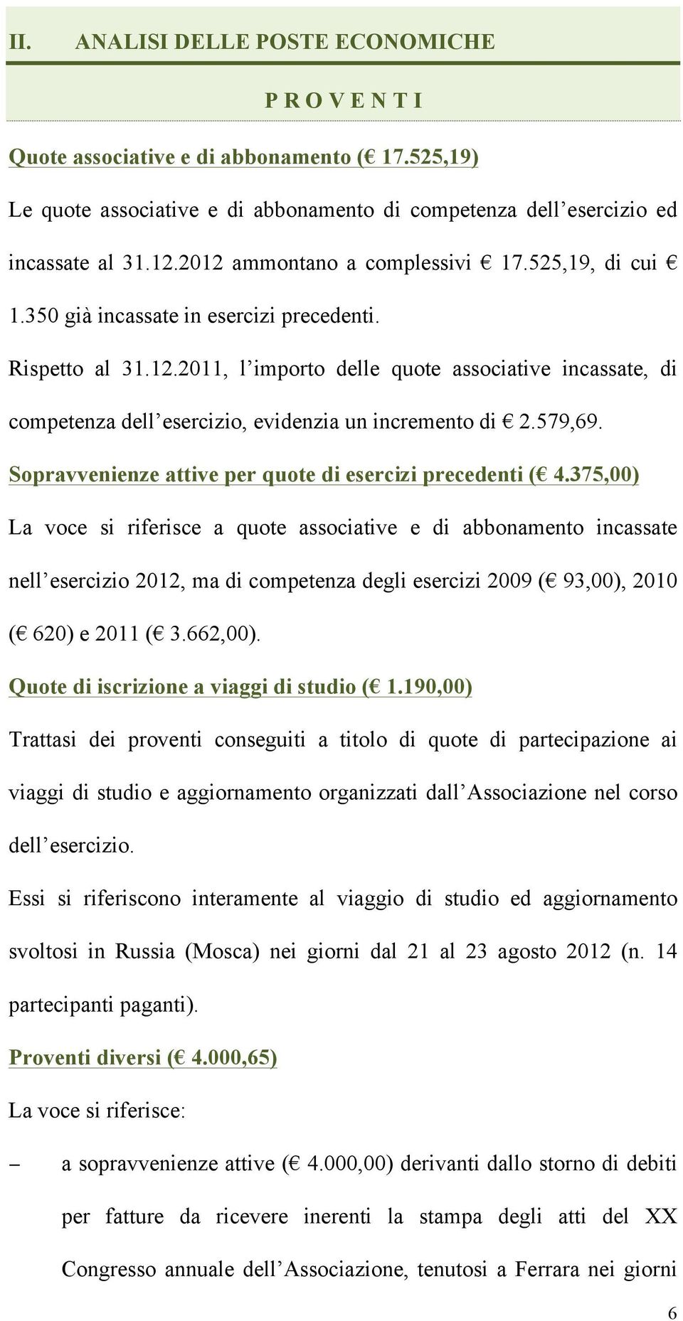 579,69. Sopravvenienze attive per quote di esercizi precedenti ( 4.