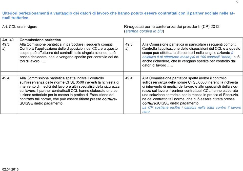 singole aziende; può anche richiedere, che le vengano spedite per controllo dai datori di lavoro.. 49.