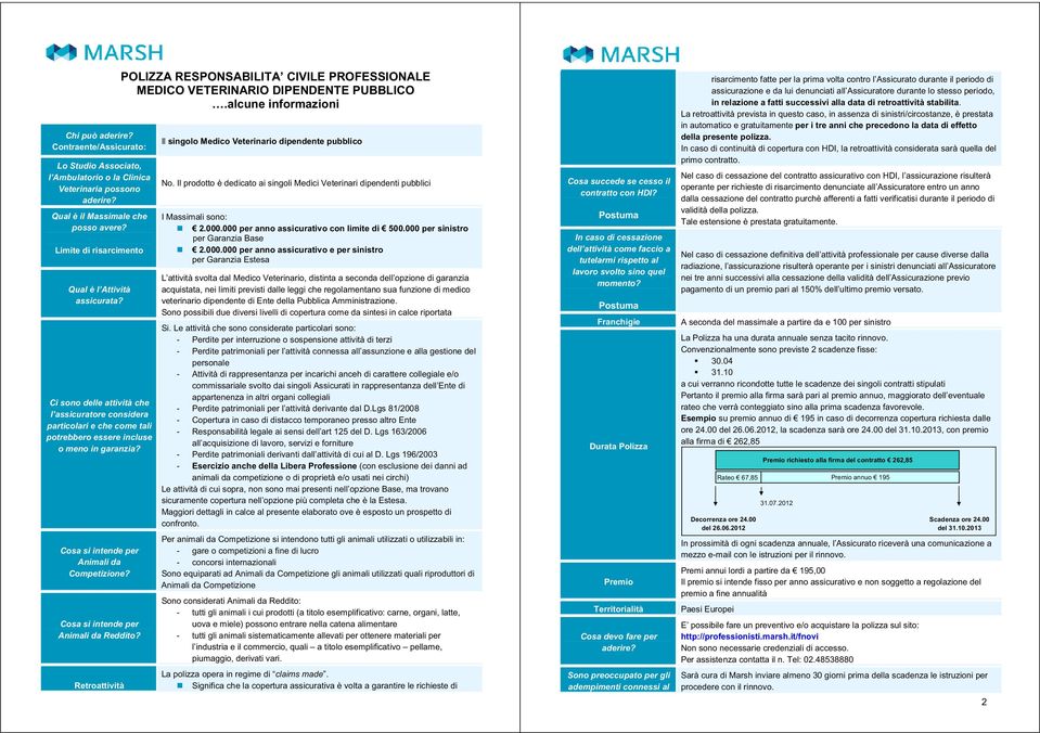 Cosa si intende per Animali da Competizione? Cosa si intende per Animali da Reddito? Retroattività POLIZZA RESPONSABILITA CIVILE PROFESONALE MEDICO VETERINARIO DIPENDENTE PUBBLICO.