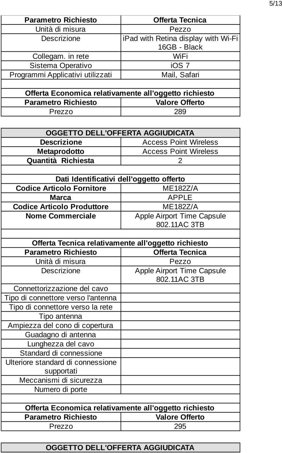 ME182Z/A APPLE ME182Z/A Nome Commerciale Airport Time Capsule 802.11AC 3TB Airport Time Capsule 802.