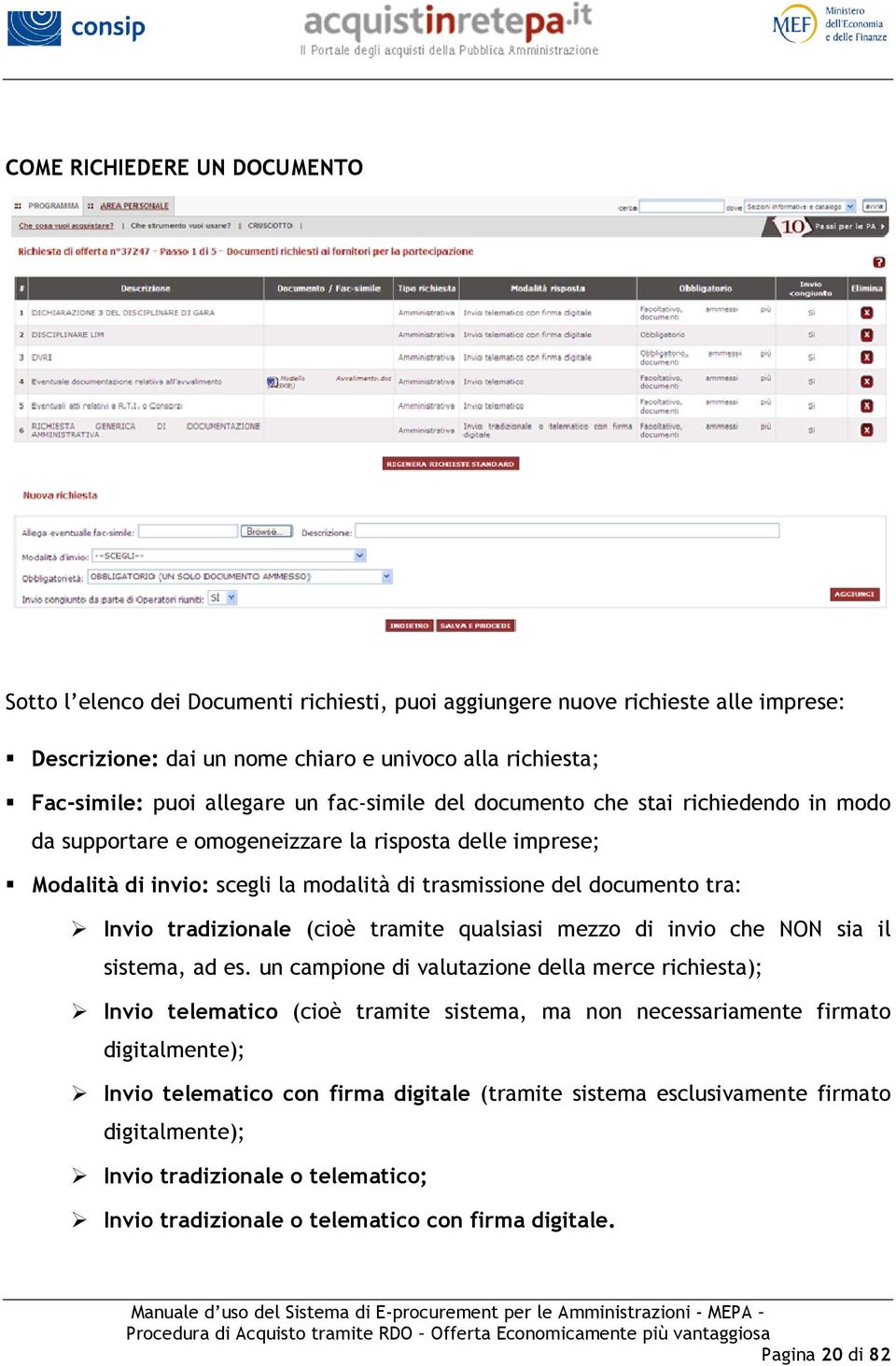 tradizionale (cioè tramite qualsiasi mezzo di invio che NON sia il sistema, ad es.