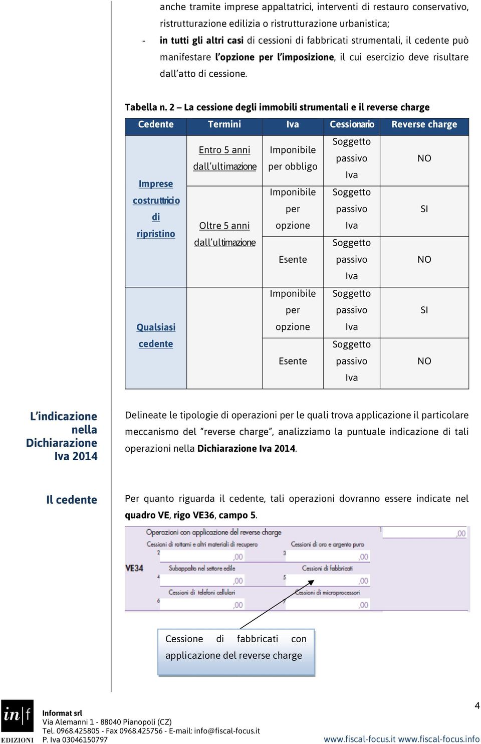 2 La cessione degli immobili strumentali e il reverse charge Cedente Termini Iva Cessionario Reverse charge Entro 5 anni Imponibile passivo dall ultimazione per obbligo Iva Imprese Imponibile