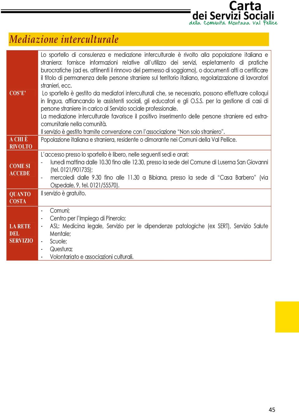 attinenti il rinnovo del permesso di soggiorno), o documenti atti a certificare il titolo di permanenza delle persone straniere sul territorio italiano, regolarizzazione di lavoratori stranieri, ecc.