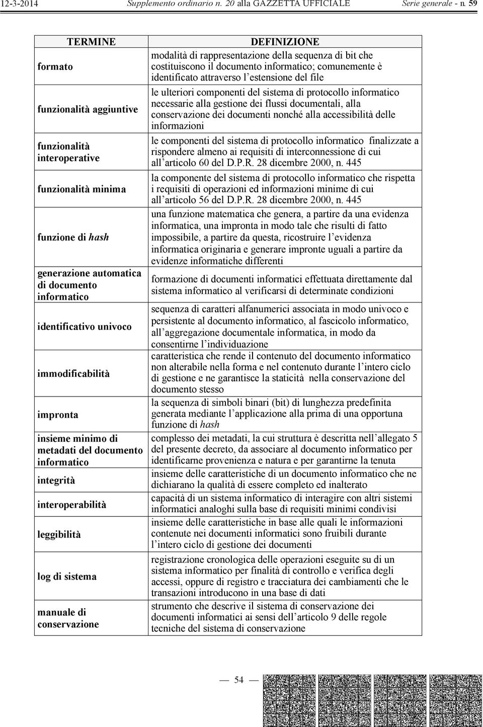 bit che costituiscono il documento informatico; comunemente è identificato attraverso l estensione del file le ulteriori componenti del sistema di protocollo informatico necessarie alla gestione dei