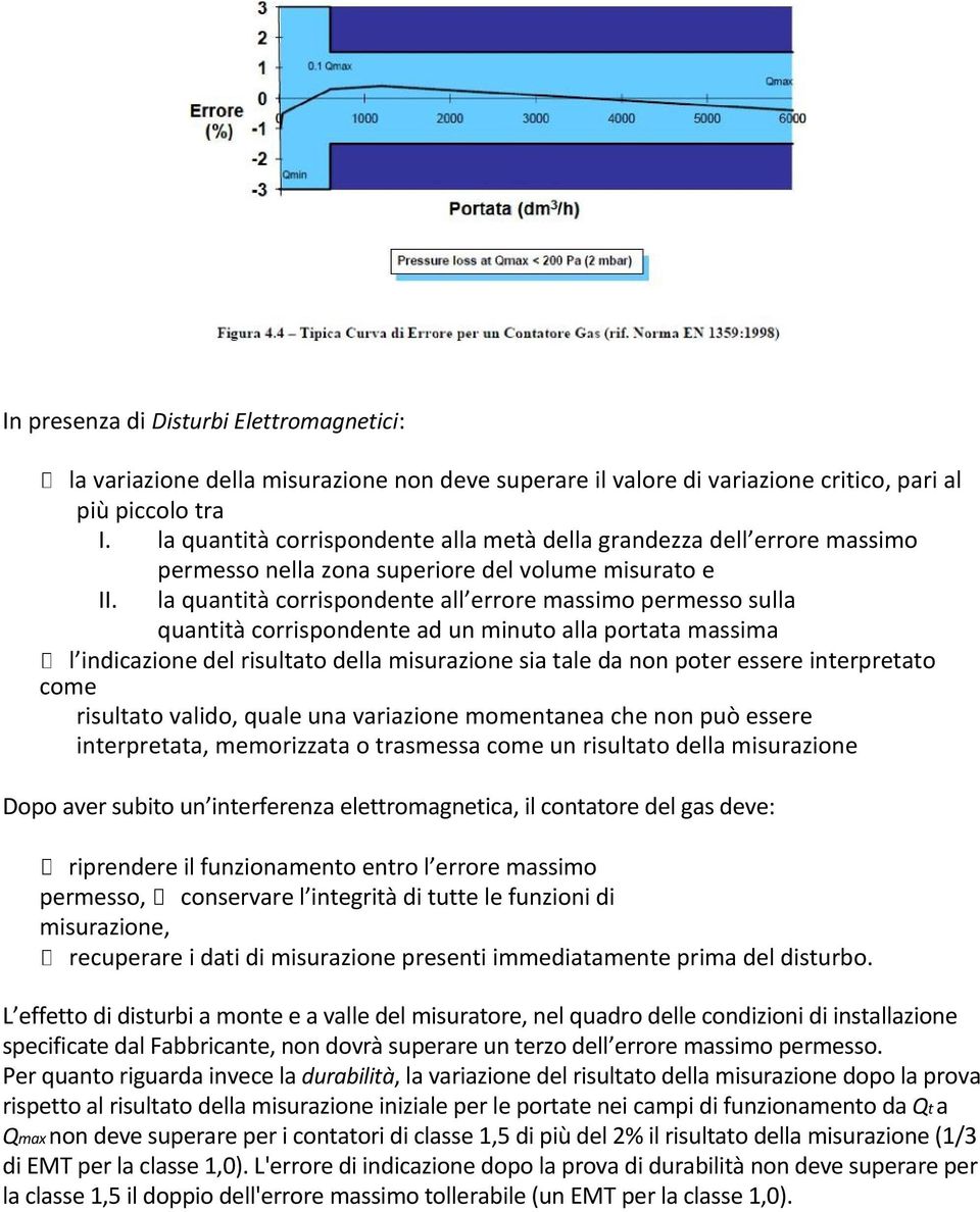 la quantità corrispondente all errore massimo permesso sulla quantità corrispondente ad un minuto alla portata massima l indicazione del risultato della misurazione sia tale da non poter essere