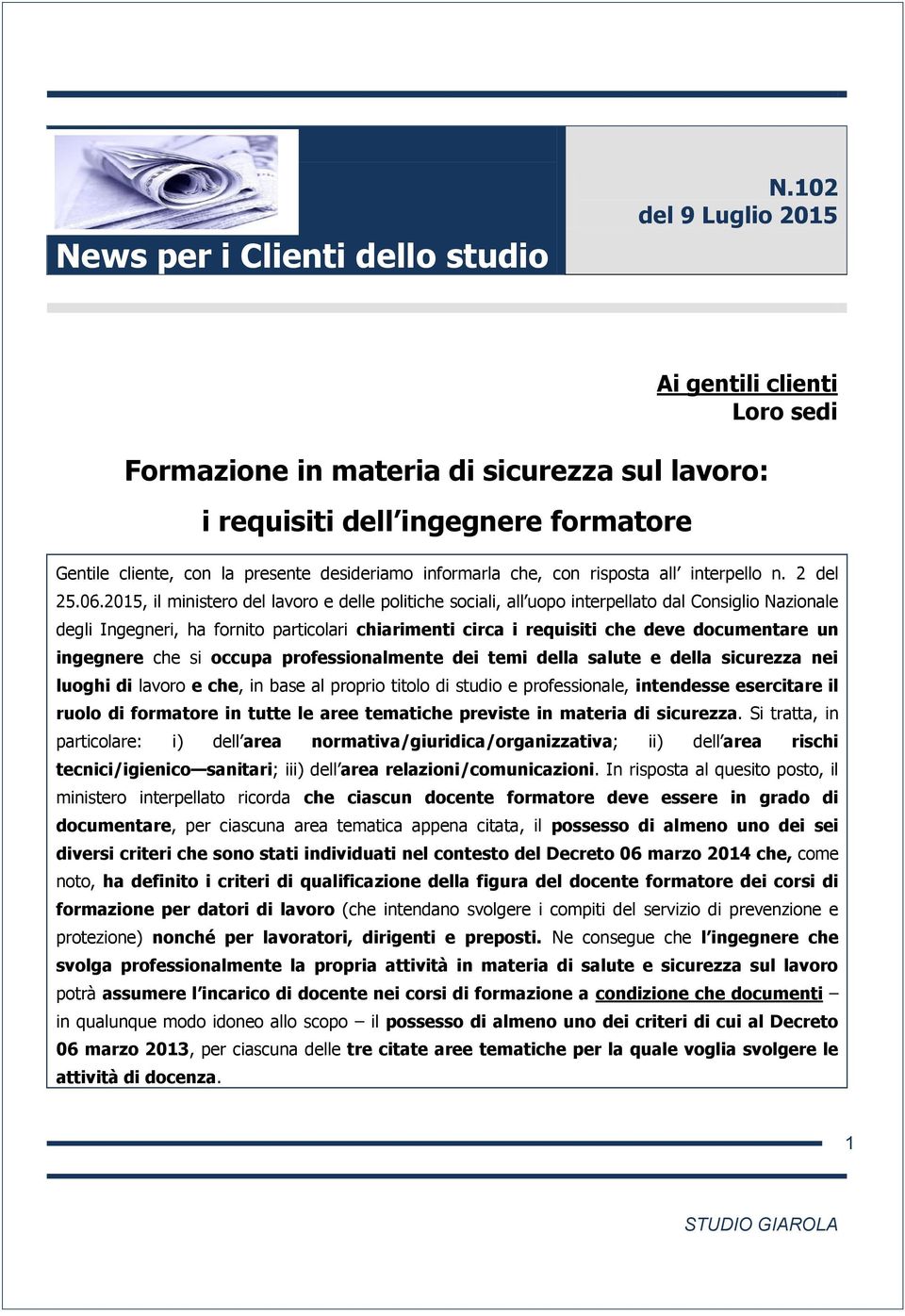 risposta all interpello n. 2 del 25.06.