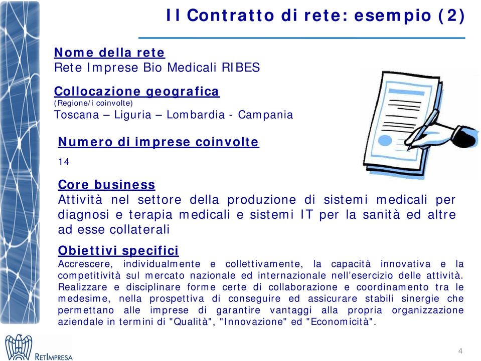 individualmente e collettivamente, la capacità innovativa e la competitività sul mercato nazionale ed internazionale nell esercizio delle attività.