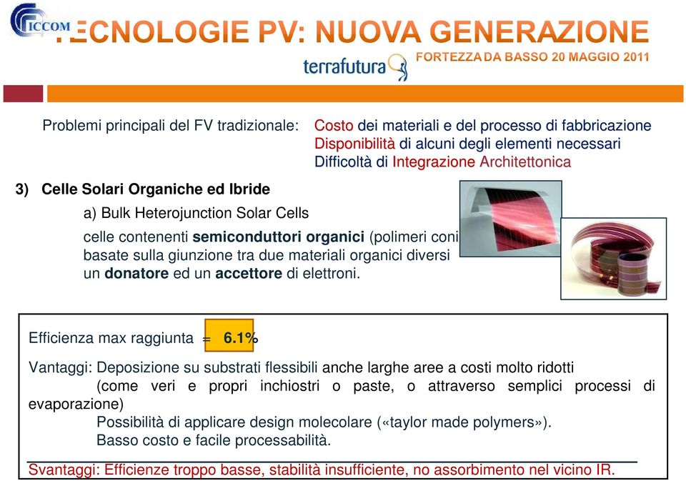 accettore di elettroni. Efficienza max raggiunta = 6.