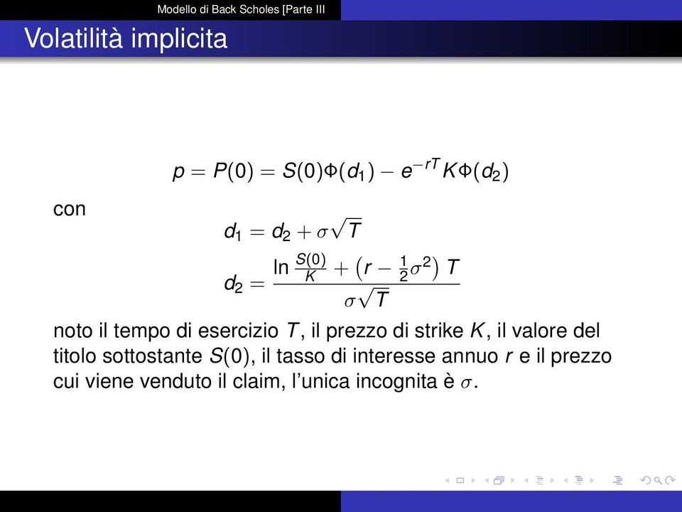 prezzo di strike K, il valore del titolo sottostante S(0), il tasso di