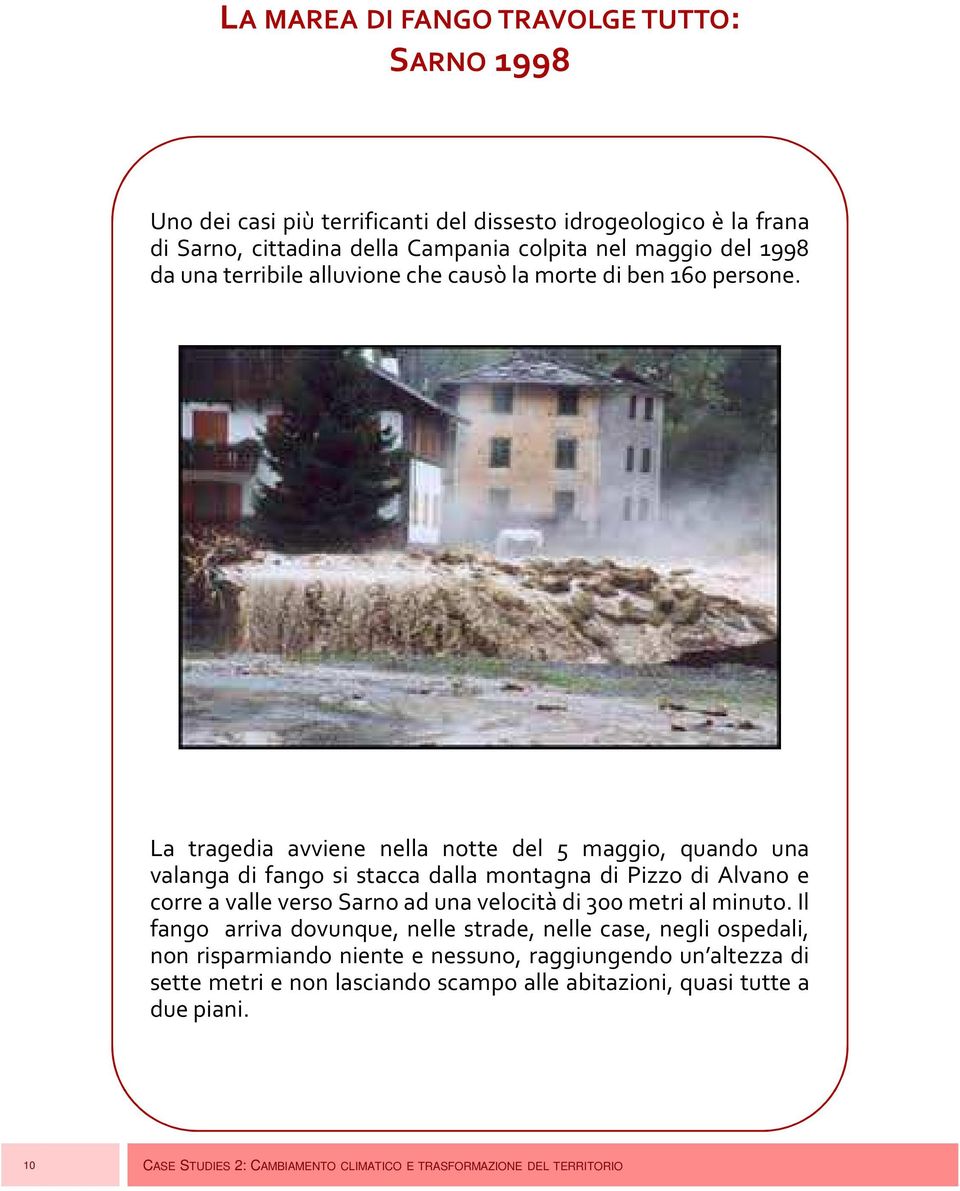 La tragedia avviene nella notte del 5 maggio, quando una valanga di fango si stacca dalla montagna di Pizzo di Alvano e