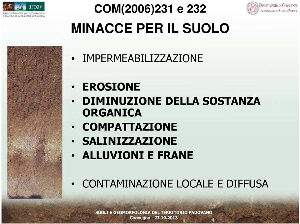 DELLA SOSTANZA ORGANICA COMPATTAZIONE