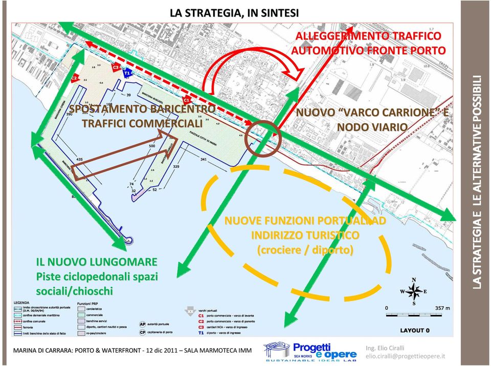 E NODO VIARIO IL NUOVO LUNGOMARE Piste ciclopedonali spazi