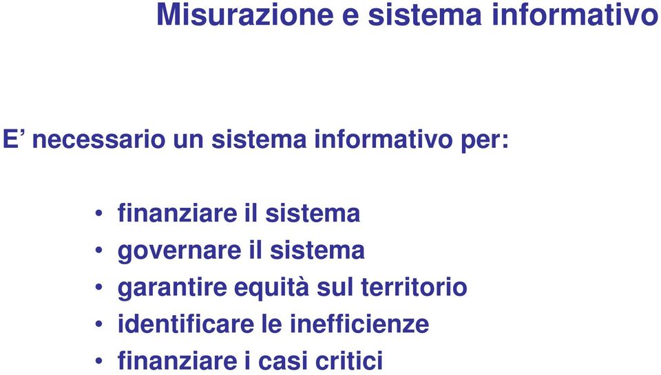 governare il sistema garantire equità sul