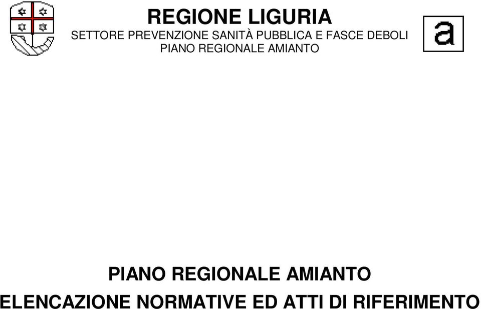REGIONALE AMIANTO PIANO REGIONALE