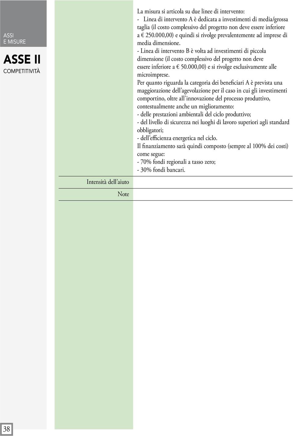 - Linea di intervento B è volta ad investimenti di piccola dimensione (il costo complessivo del progetto non deve essere inferiore a 50.000,00) e si rivolge esclusivamente alle microimprese.
