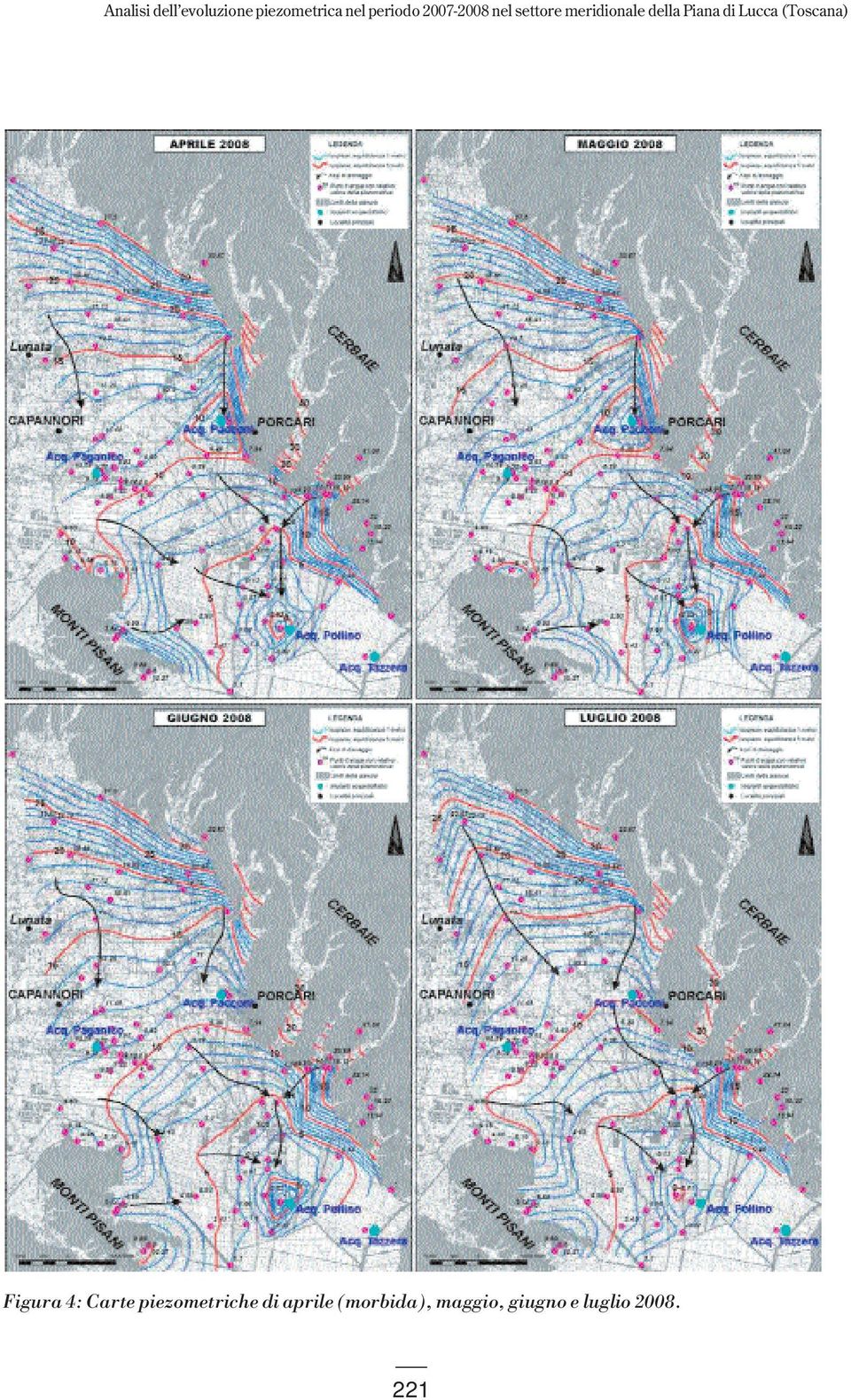 Lucca (Toscana) Figura 4: Carte piezometriche di
