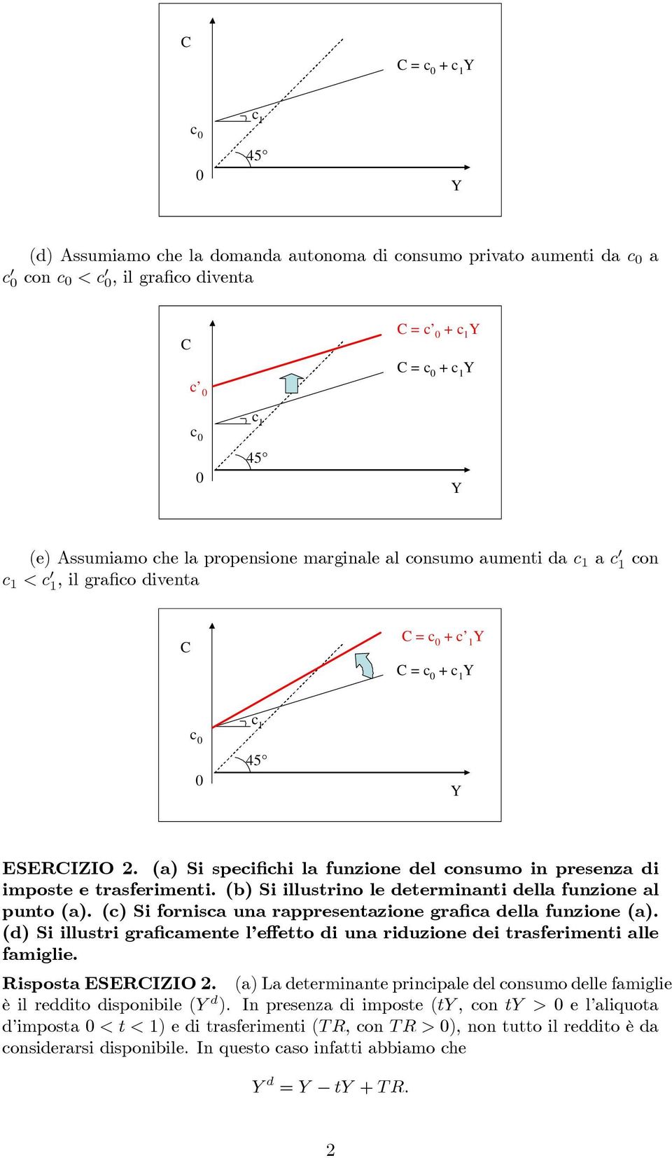 (b) i illustrino le determinanti della funzione al punto (a). (c) i fornisca una rappresentazione grafica della funzione (a).