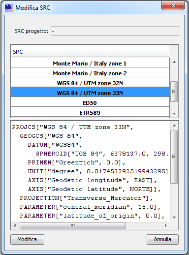 2.8. Modifica sistemi di riferimento Lo strumento che permette di modificare un sistema