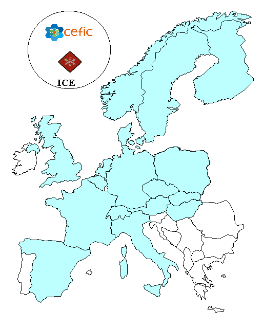 Centri di Risposta Nazionali per le emergenze nei trasporti (e rispettive sedi) dei Paesi aderenti all ICE, nel 2006.