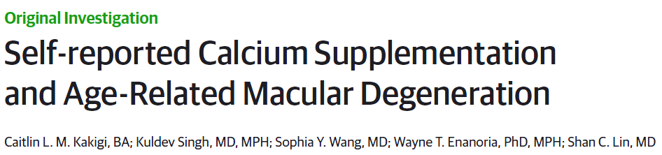 Calcio e maculopatia? (JAMA Ophtalmol, 2015) Studio trasversale, 3.191 uomini e donne, età > 40 anni Non riferisce supplementi (n=1.