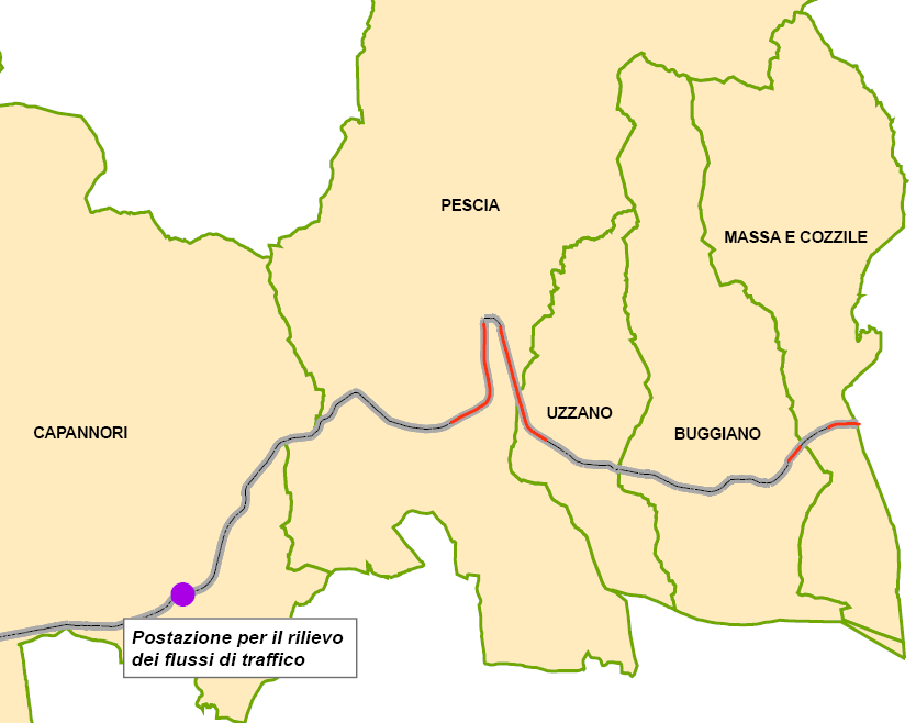 4.2 SR435 Sulla SR435 è installata una postazione fissa della rete di monitoraggio regionale per il rilievo dei flussi di traffico.