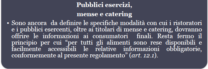 ALLERGENI Anche i prodotti sfusi devono riportare obbligatoriamente l indicazione della presenza