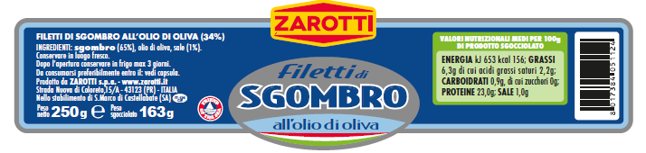 I Caso 1 - Filetti di sgombro all olio di oliva XXXX SpA Eliminato il