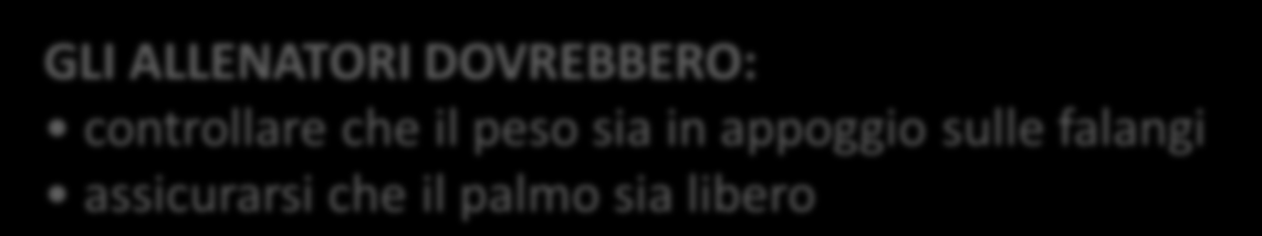 Esercitazioni per la sensibilizzazione dell attrezzo e per il rilascio IMPUGNATURA Attrezzo appoggiato sulle