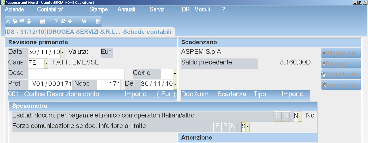 GESTIONE COMUNICAZIONI FRAZIONATE /