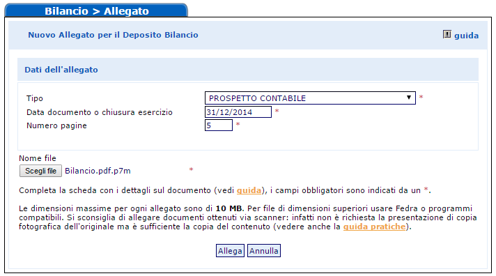 differisca in maniera sostanziale e non puramente formale dal documento cartaceo approvato dall assemblea Cliccare su indicato: e compilare la maschera come All'atto dell'invio in camera viene