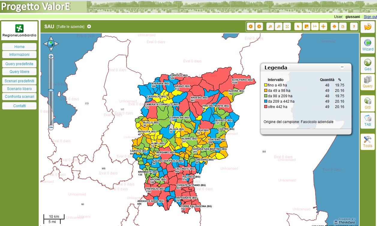 Interrogazione database regionali