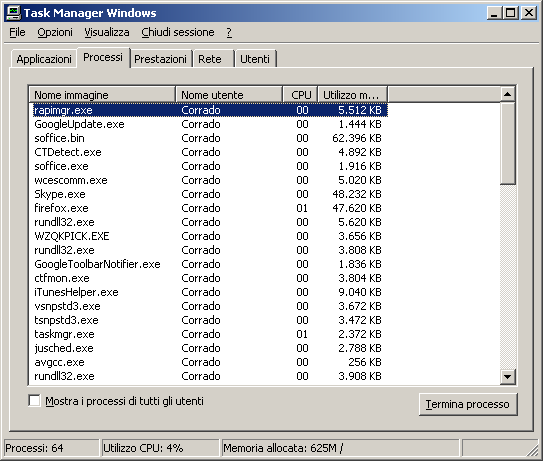 Uso della CPU Nel vostro PC girano vari programmi contemporaneamente Ma la CPU è (in genere) una sola Se ci sono n CPU, n è sempre minore del numero di programmi in esecuzione Una CPU esegue una sola