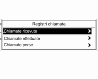 Telefono 145 Registri chiamate Avviso Le voci della rubrica vengono inserite man mano che vengono trasferite dal telefono cellulare.