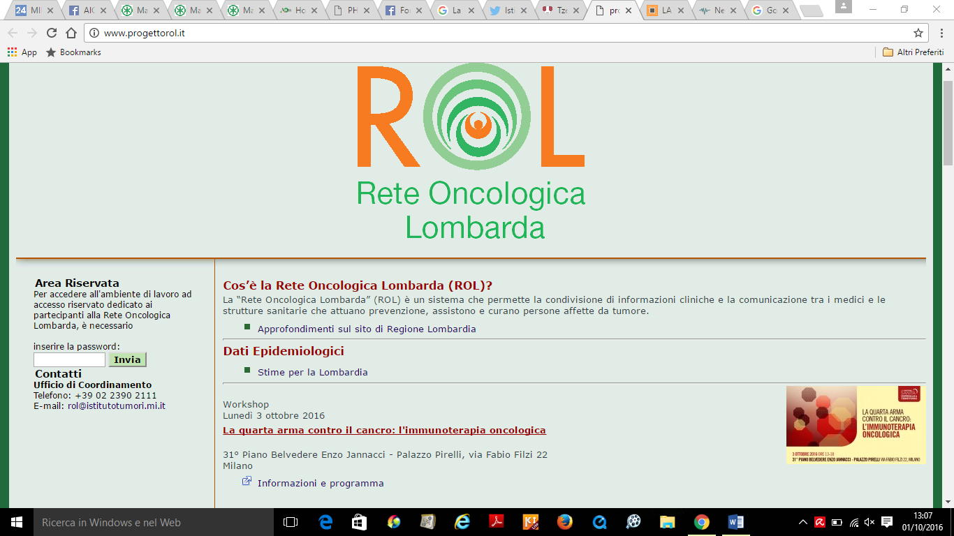 Rete Oncologica Lombarda http://www.progettorol.