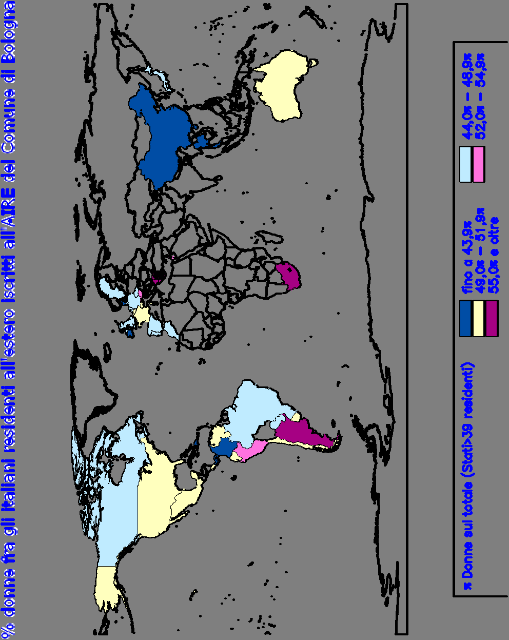 Bolognesi all'estero: 52 su 100 sono uomini Fra gli iscritti all'aire gli uomini rappresentano il 51,8% e nella maggior parte delle comunità italiane all'estero non vi sono marcate prevalenze di
