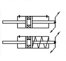 Cilindro semplice/doppio effetto stelo passante - Single/double acting cylinder with through piston rod Cilindro semplice/doppio effetto stelo passante con dispositivo antirotazione Single/double