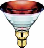 Infrarossi Infrarossi ad Incandescenza InfraRed Industrial Heat Incandescent R125 (125 mm di diametro), lampade infrarosso vetro leggero a riflettore con bulbo in vetro soffiato e PR38 (12 mm di