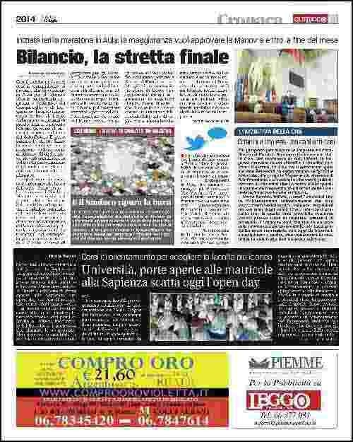 Quotidiano Data Pagina Foglio 15-07-2014