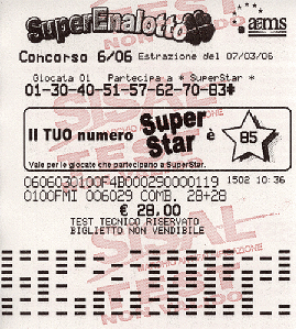 Ogni numero SuperStar sarà associato a tutte le combinazioni SuperEnalotto, come specificato sulla ricevuta di gioco, che verranno quindi rigiocate più volte.