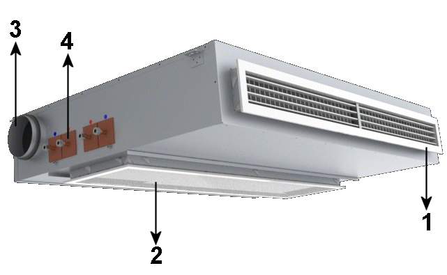 Caratteristiche generali Vantaggi e unità da soffitto, ad induzione, Arcus sono unità terminali delle centrali per impianti di climatizzazione che forniscono soluzioni atte a soddisfare le seguenti