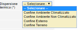 Selezionare la struttura della chiusura opaca. Nel caso in cui la struttura non sia presente nell elenco è possibile selezionare la voce altro.